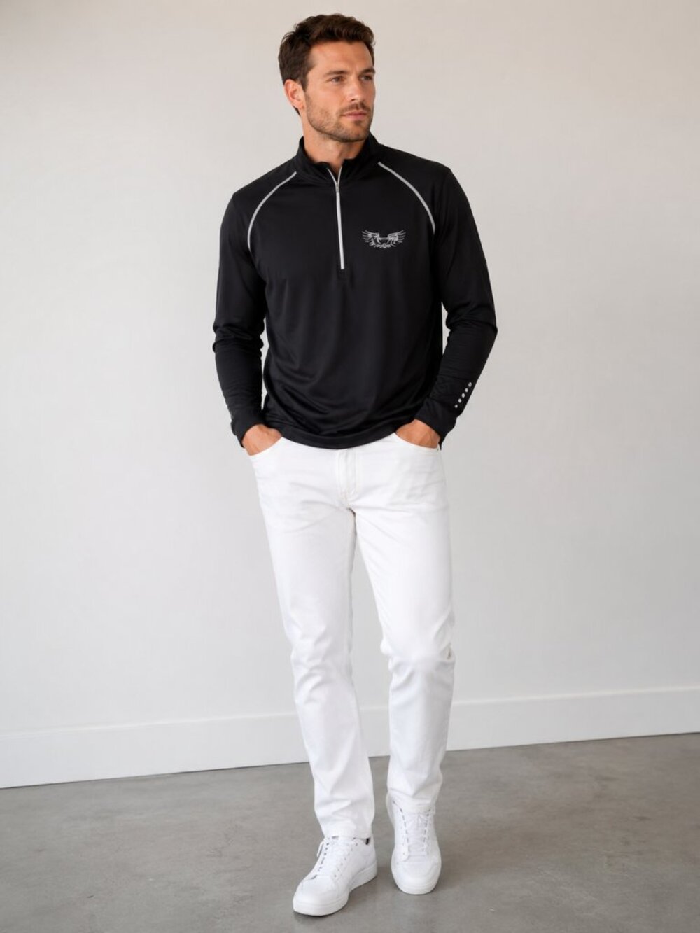 OGIO Endurance Men’s 2XL Black Quarter-Zip Performance Pullover Reflective Trim